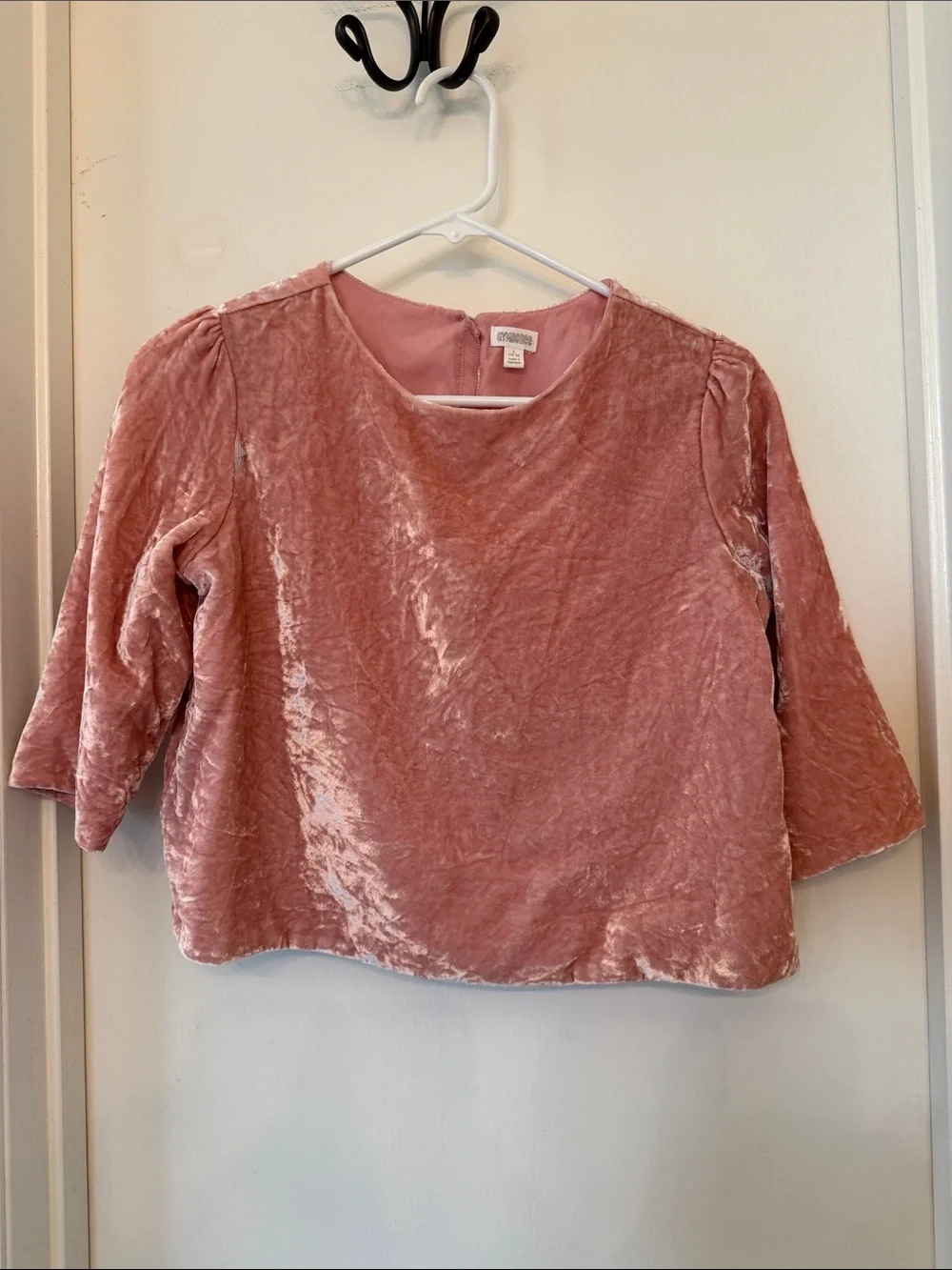 Gymboree Blush Pink Crushed Velvet Crop Top